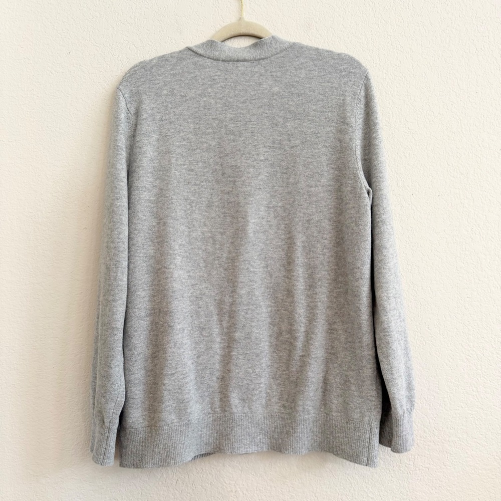 GAP Mens Cardigan Sweater Medium Gray Cotton Nylon Button Front V-Neck Pockets - Picture 7 of 14